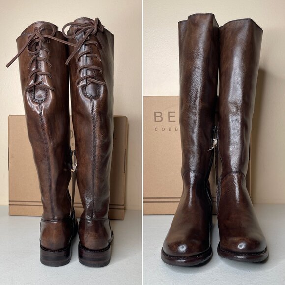 BED STU Manchester Distressed Brown Leather Tall Riding Boots BEDSTU Size 7 - Picture 12 of 16
